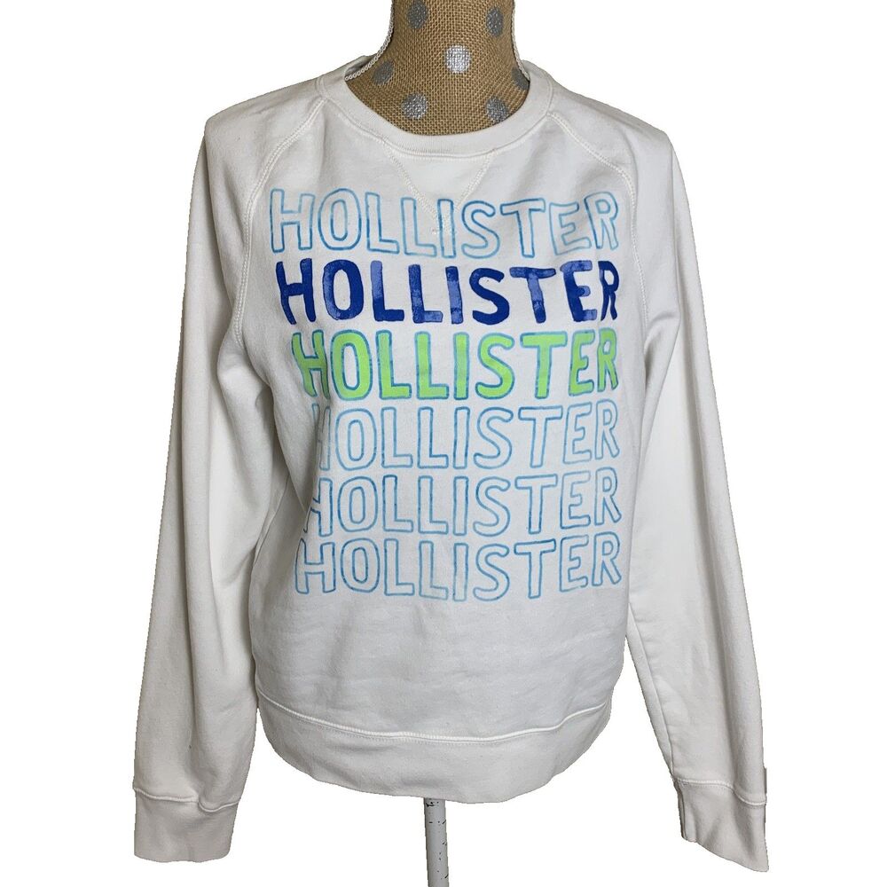 Vintage Holilister Sweatshirt Sweater Spell Out Y2K Medium Preppy Crew Neck Cozy